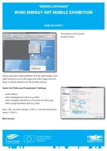 “WEBSR2 UPGRADE”  WIND ENERGY ART MOBILE EXHIBITION HOW TO START? The windows of the German Acrobat version.