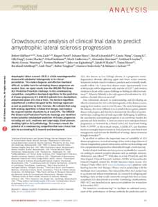 A n a ly s i s  Crowdsourced analysis of clinical trial data to predict amyotrophic lateral sclerosis progression  npg