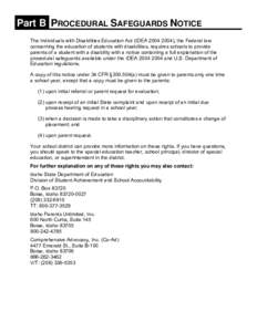 IDEA 2004 Model Forms: Procedural Safeguards Notcie (MS Word)