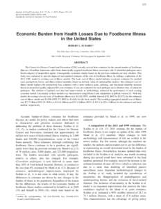 123 Journal of Food Protection, Vol. 75, No. 1, 2012, Pages 123–131 doi:028X.JFPCopyright G, International Association for Food Protection  Economic Burden from Health Losses Due to Foodborne Illne