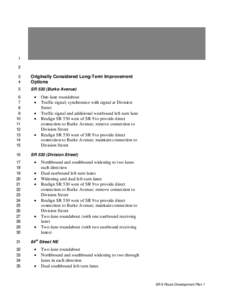 Appendix I - Originally Considered Long-Term Improvement Options