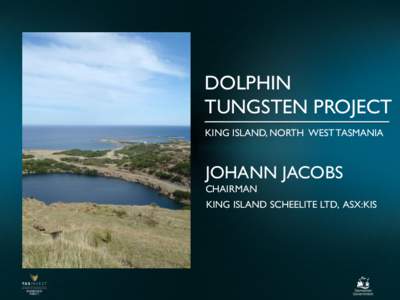 DOLPHIN TUNGSTEN PROJECT KING ISLAND, NORTH WEST TASMANIA JOHANN JACOBS CHAIRMAN