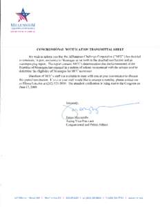 Congressional Notification Nicaragua Partial Termination
