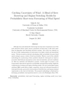 Statistical inference / Statistical forecasting / Time series models / Time series analysis / Signal processing / Bootstrapping / Forecasting / Autoregressive model / Wind farm / Wind / Resampling / Prediction