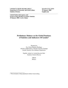 UNITED NATIONS SECRETARIAT ESA/STAT/AC[removed]Department of Economic and Social Affairs 29 January 2009 Statistics Division English only