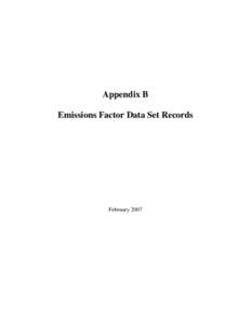 Appendix A Appendix B Statistical Approach Emissions Factor Data Set Records