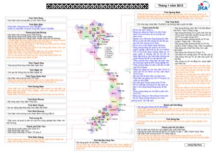 BẢN ĐỒ CÁC DỰ ÁN ĐANG THỰC HIỆN CỦA JICA TẠI VIỆT NAM  Tháng 1 năm 2015 x