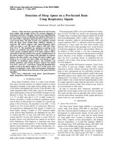 Detection of Sleep Apnea on a Per-Second Basis Using Respiratory Signals