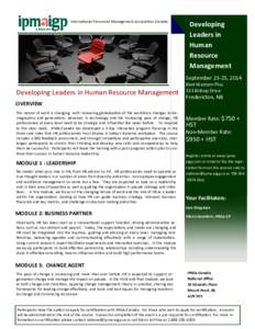 International Personnel Management Association-Canada  Developing Leaders in Human Resource