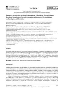 Two new Aprostocetus species (Hymenoptera: Eulophidae: Tetrastichinae), fortuitous parasitoids of invasive eulophid gall inducers (Tetrastichinae) on Eucalyptus and Erythrina