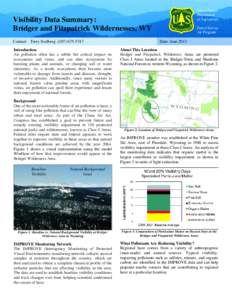 United States Department of Agriculture Visibility Data Summary: Bridger and Fitzpatrick Wildernesses, WY