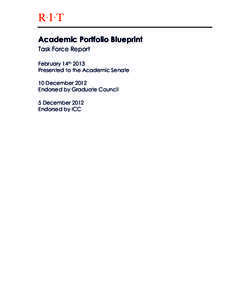    	
   Academic Portfolio Blueprint Task Force Report