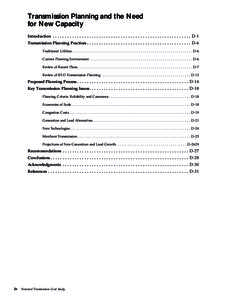 Transmission Planning and the Need for New Capacity