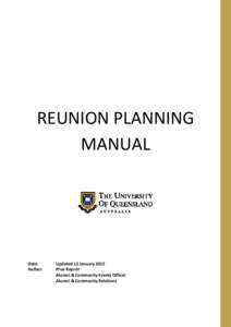 REUNION PLANNING MANUAL Date: Author:
