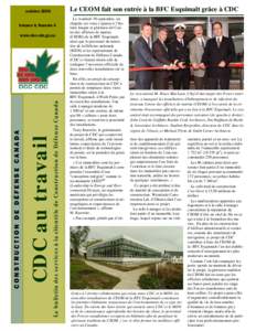 Le CEOM fait son entrée à la BFC Esquimalt grâce à CDC  octobre 2005 Volume 4, Numéro 4  Le bulletin des services à la clientèle de Construction de Défense Canada