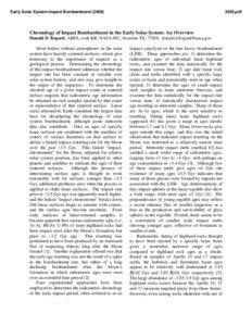 Chronology of Impact Bombardment in the Early solar System