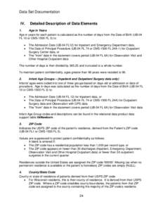 Data Set Documentation IV. Detailed Description of Data Elements  1.