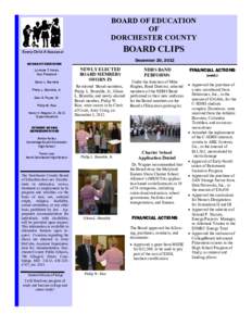 BOARD OF EDUCATION OF DORCHESTER COUNTY BOARD CLIPS