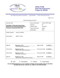 ORAU TEAM Dose Reconstruction Project for NIOSH Oak Ridge Associated Universities I Dade Moeller I MJW Technical Services Page 1 of 11