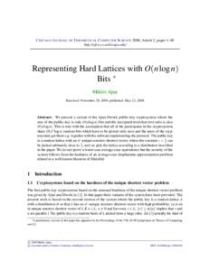 Representing Hard Lattices with O(n log n) Bits