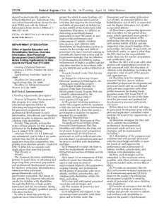 Office of Special Education and Rehabilitative Services; Overview Information; State Personnel Development Grants (SPDG) Program; Notice Inviting Applications for New Awards for Fiscal Year (FY) 2009, CFDA Number 84.323A