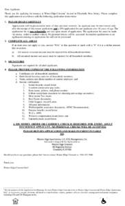 Dear Applicant: Thank you for applying for tenancy at Waters Edge Crescent1 located in Elizabeth, New Jersey. Please complete this application in accordance with the following application instructions: 1. PLEASE READ CAR