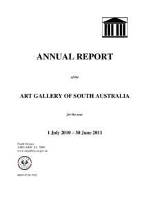 ANNUAL REPORT of the ART GALLERY OF SOUTH AUSTRALIA for the year