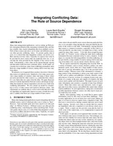 Integrating Conflicting Data: The Role of Source Dependence