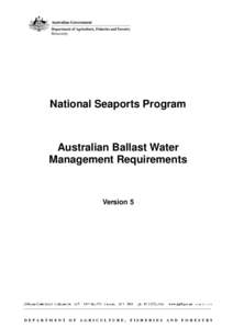 National Seaports Program  Australian Ballast Water Management Requirements  Version 5
