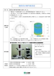 軸部品の真円度測定 事 例  軸部品の真円度を精密に測定しました。