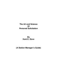 Art and Science Of Personal Solicitation