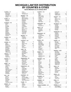 Michigan Lawyer Distribution by Counties and Cities