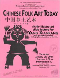 Chinese Folk Art Today event flyer