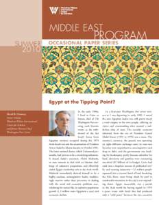 MIDDLE EAST PROGRAM OCCASIONAL PAPER SERIES SUMMER[removed]MIDDLE EAST SUMMER