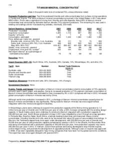 Titanium mineral concentrates