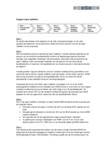 Stappen eigen middelen  Stap 1 De eerste stap bestaat uit de bepaling van de netto verkoopontvangsten en de netto operationele kasstroom van de deelnemer. Beide elementen tezamen vormen de eigen middelen van de corporati