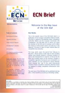 ECN Brief ECN Brief[removed]Welcome to the May issue 	 of the ECN Brief