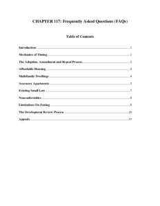 CHAPTER 117: Frequently Asked Questions (FAQs)  Table of Contents Introduction........................................................................................................................1 Mechanics of Timing.