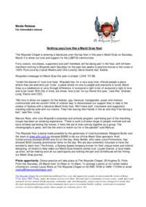 Microsoft Word - Media Release - The Wayside Chapel in Mardi Gras.doc