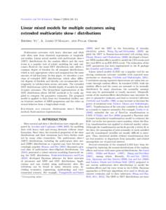 Linear mixed models for multiple outcomes using extended multivariate skew-t distributions