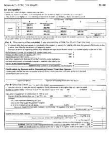 Do you qualify? Locate the nurnber of eligible children you rnay clairn. Go directly across to the colurnn that corresponds with the nurnber of eligible children Who are under age 7. If line 5 of Part A is higher than th