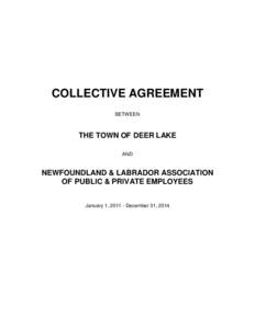 COLLECTIVE AGREEMENT BETWEEN THE TOWN OF DEER LAKE AND