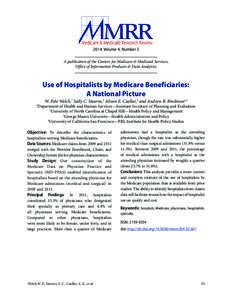 Use of Hospitalists by Medicare Beneficiaries:  A National Picture
