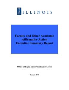 Faculty and Other Academic Affirmative Action Executive Summary Report Office of Equal Opportunity and Access