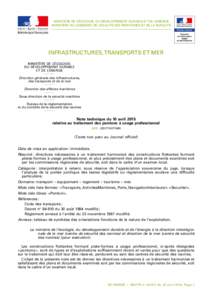 MINISTÈRE DE L’ÉCOLOGIE, DU DÉVELOPPEMENT DURABLE ET DE L’ÉNERGIE MINISTÈRE DU LOGEMENT, DE L’ÉGALITÉ DES TERRITOIRES ET DE LA RURALITÉ Infrastructures, transports et mer MINISTÈRE DE L’ÉCOLOGIE, DU DÉ