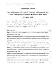 Supplemental Material: Maternal Exposure to Criteria Air Pollutants and Congenital Heart Defects in Offspring: Results from the National Birth Defects Prevention Study