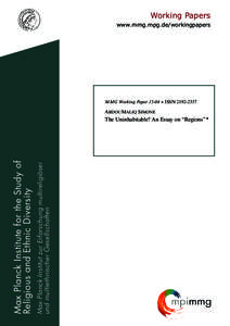 Max-Planck-Institut zur Erforschung multireligiöser und multiethnischer Gesellschaften Max Planck Institute for the Study of Religious and Ethnic Diversity