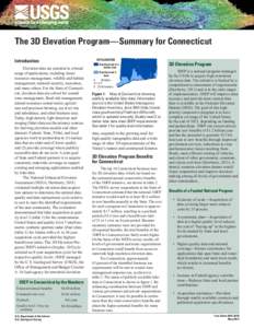 The 3D Elevation Program—Summary for Connecticut Introduction EXPLANATION  Elevation data are essential to a broad