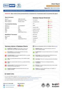 Check Report Check Type: US Datasets Only Report ID: CM6241843The world’s leading device history checking specialist.