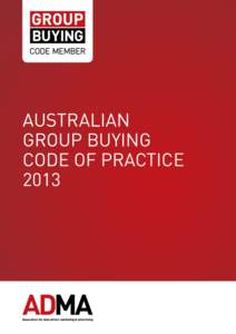 AUSTRALIAN GROUP BUYING CODE OF PRACTICE 2013  TABLE OF CONTENTS